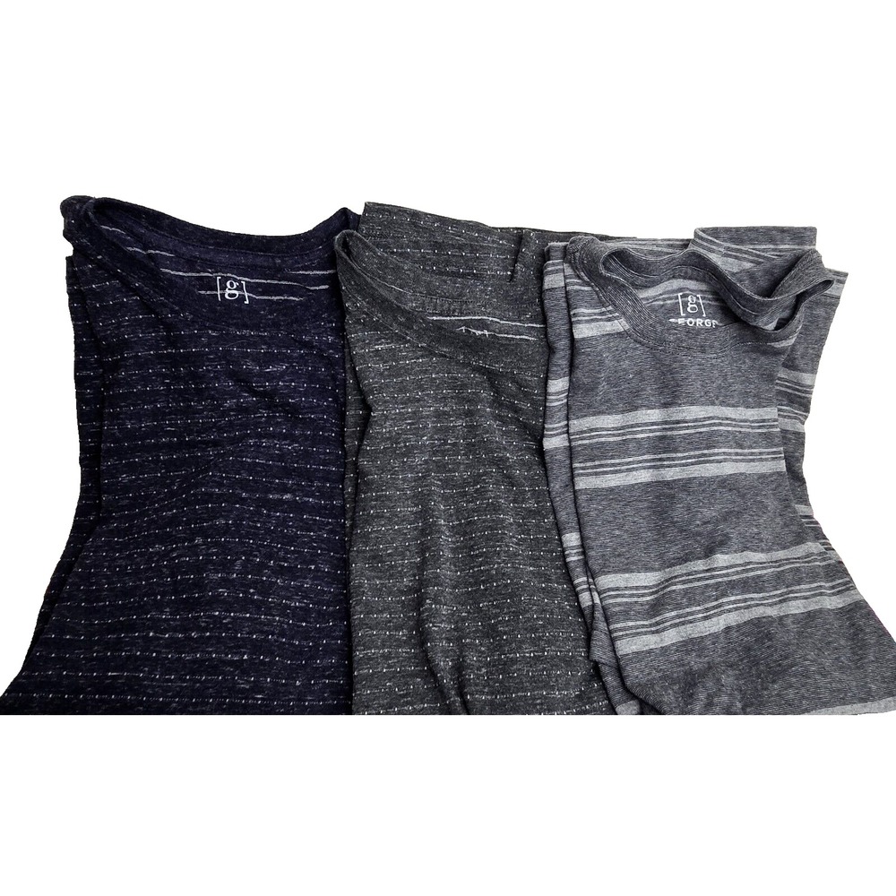 George Men's Shirt Short Sleeve Shirt‎ Lot Of 3 Med (38-40) Grey Gray Blue